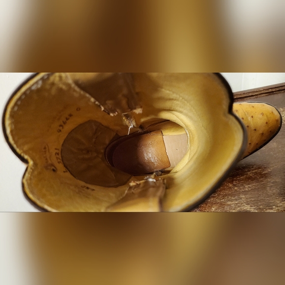 Vintage Justin Full Quill Ostrich Tan Leather Roper Women's Boots - Picture 8 of 9